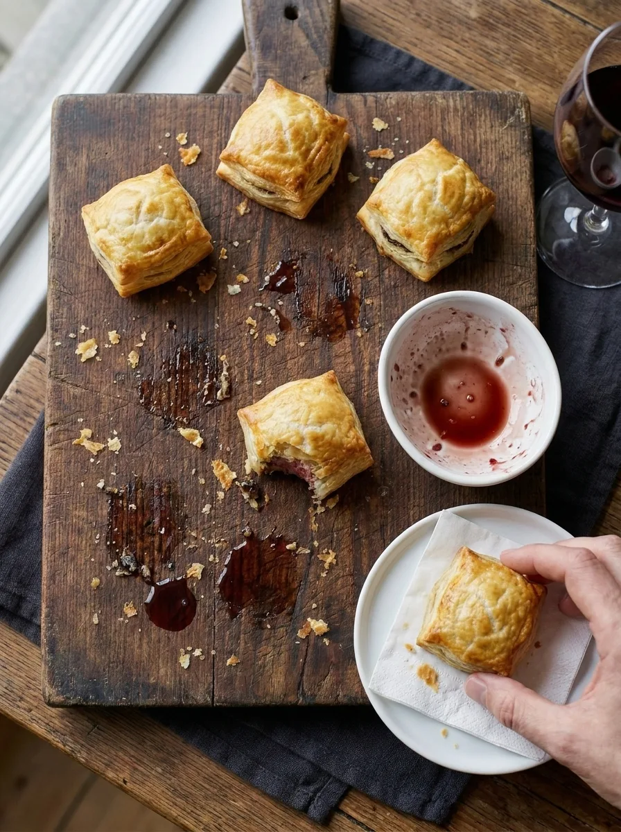 Gordon Ramsay beef wellington bites mid-party with half eaten and hand picking one up