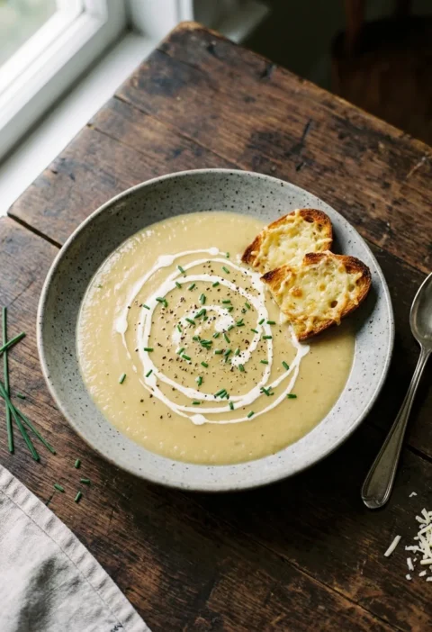 Gordon Ramsay French onion soup with cream, chives and cheesy sourdough crouton