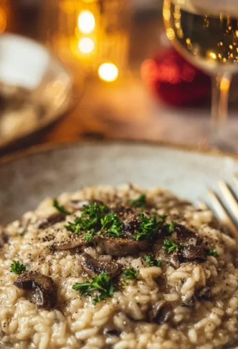 Gordon Ramsay mushroom risotto with wild mushrooms, parsley and Parmesan