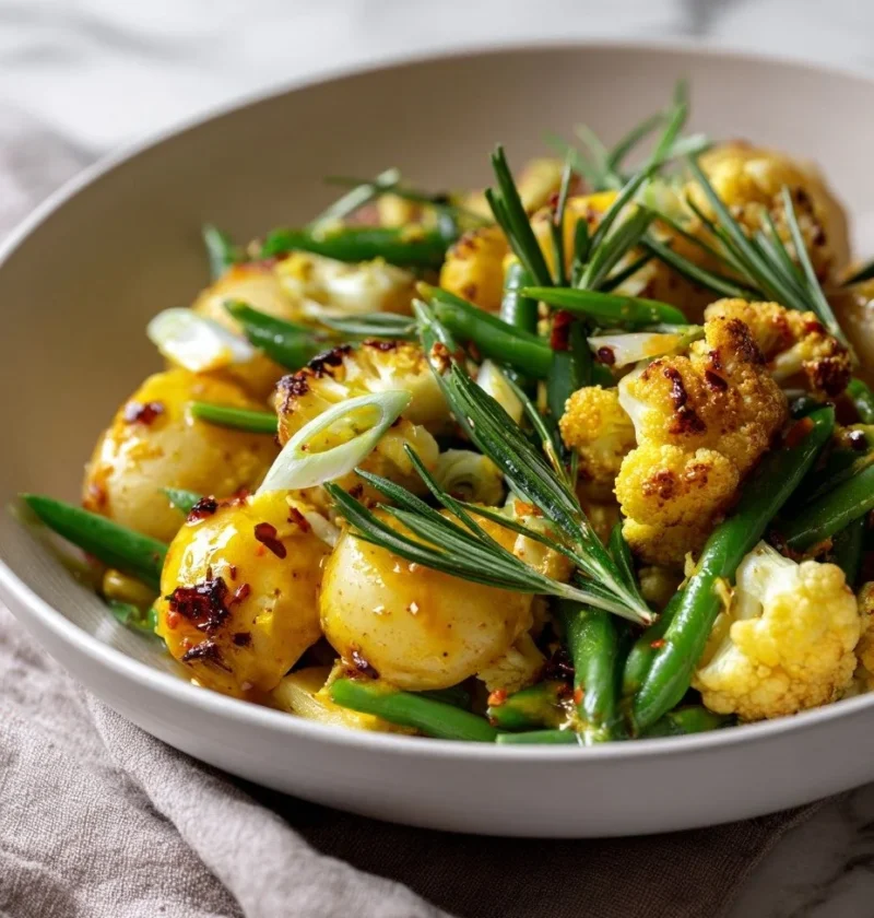 Gordon Ramsay potato salad with new potatoes cauliflower green beans and turmeric mustard dressing