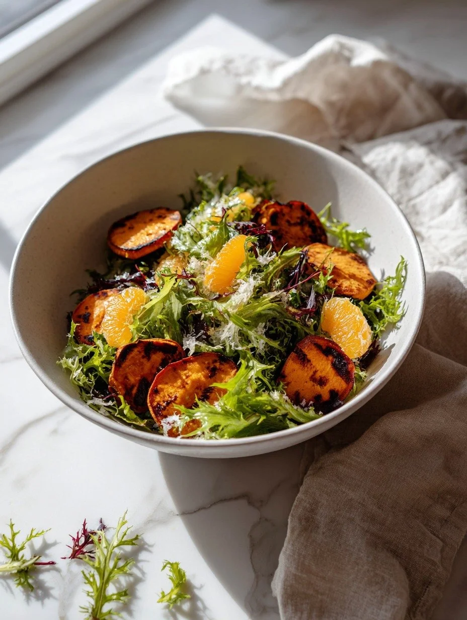 Sweet potato and tangerine salad with frisée from Gordon Ramsay Fast Food