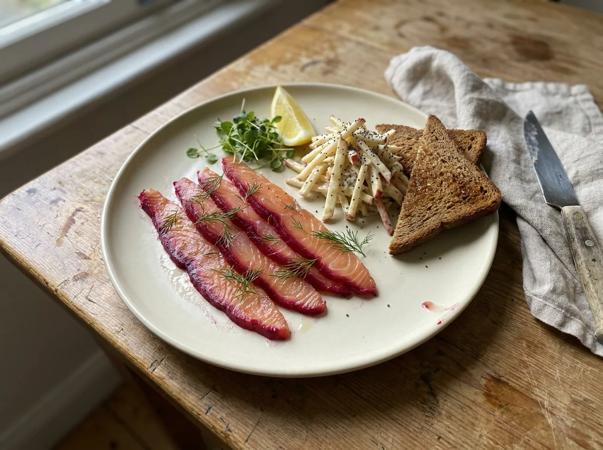 Gordon Ramsay Beetroot Cured Salmon