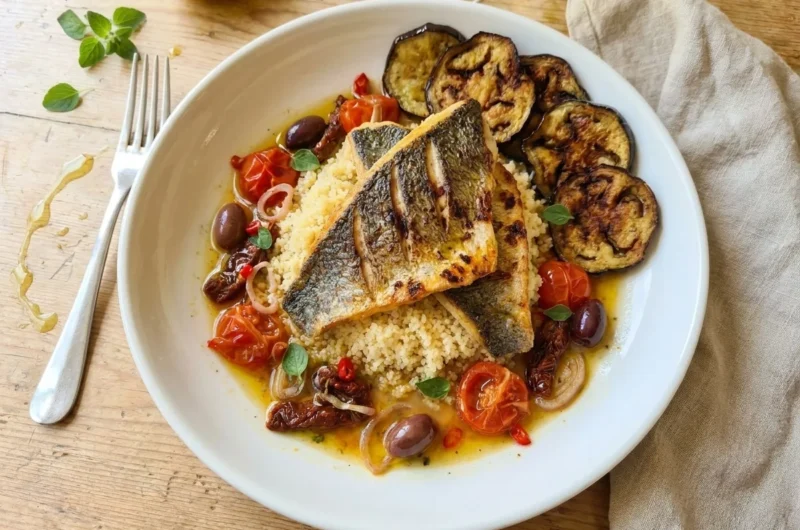 Gordon Ramsay's Pan-Fried Sea Bass with Mediterranean Vegetables