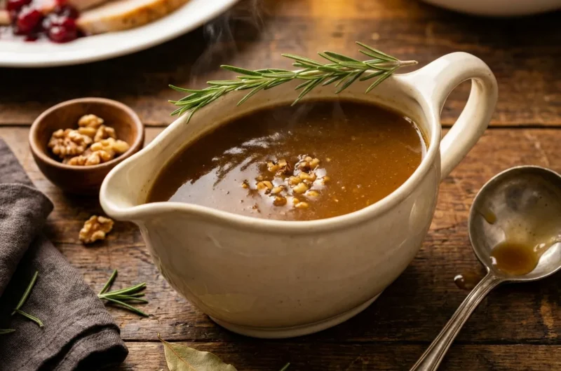 Gordon Ramsay's Turkey Gravy with Cider and Walnuts