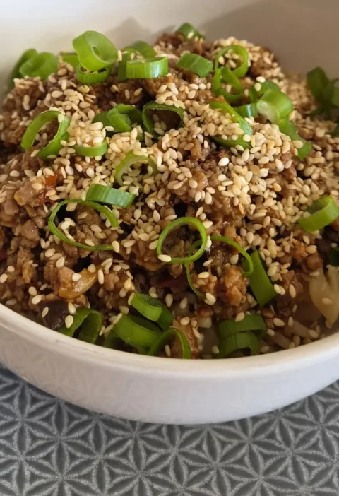 Gordon Ramsay dan dan noodles cooked with turkey by reader Alex Sunins, topped with spring onions and sesame