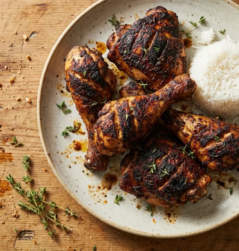 Gordon Ramsay jerk chicken drumsticks and thighs with rice