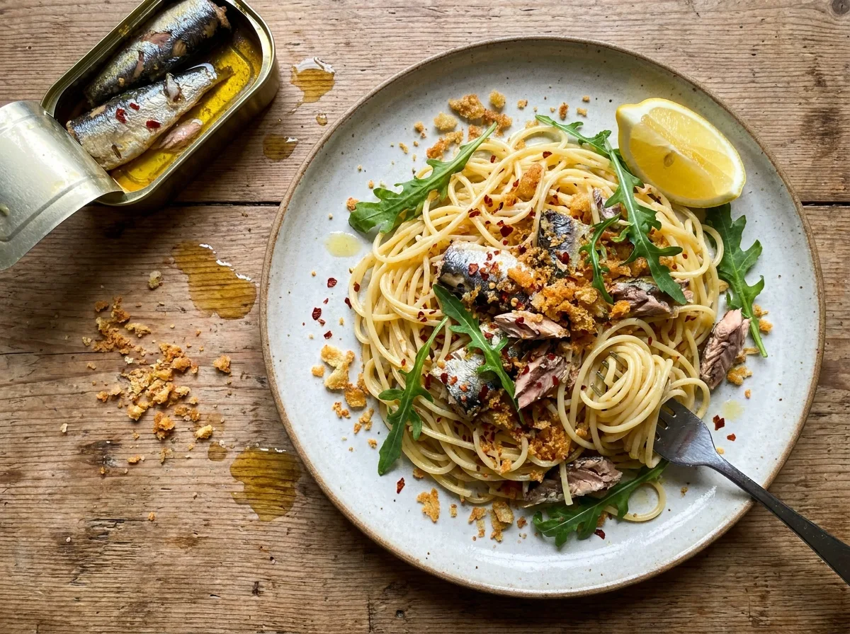 Gordon Ramsay’s Spaghetti with Chilli, Sardines and Oregano