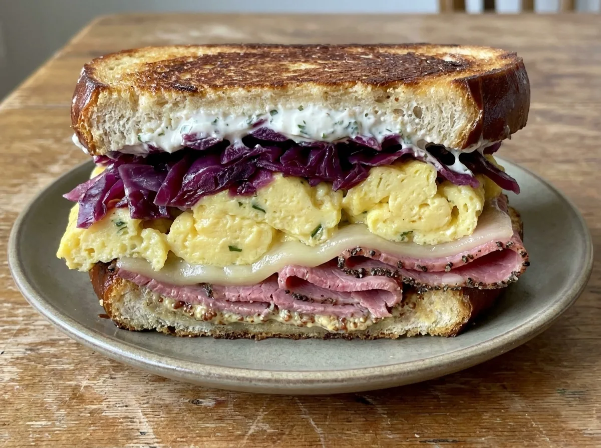Pastrami Egg and Cheese Sandwich